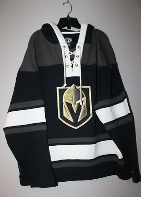 New Vegas Golden Knights old time jersey style mid weight cotton hoodie men S - Image 1 of 4