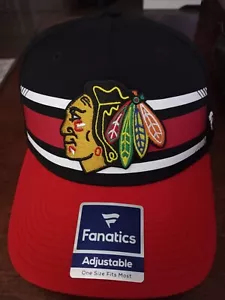 Chicago Blackhawks NHL Core Primary Logo OSFM Strapback Fanatics Hat Cap NEW - Picture 1 of 3