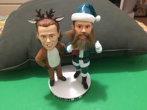 JOHN MCCARTHY & JOE THORNTON SAN JOSE SHARKS RAINDEER, SANTA BOBBLE HEAD Cover
