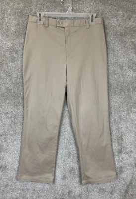 Pantalones bajos para mujer 6 chinos tostados recortados con cremallera frontal botón mezcla de algodón - 5339 Foto 1 de 4