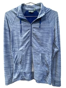 Athleta leichter Hoodie-Pullover mit halbem Reißverschluss Medium Edelstein helllila/grau geraffte Taschen - Bild 1 von 11