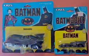 Lot of 2 Batman 1989 Ertl die cast Batmobiles--1/43 #2575--1/64 1064--ON CARDS - Picture 1 of 3