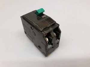 Quadratischer D QO215 15 AMP 2-poliger QO-Leistungsschalter 15A blaugrüner Griff - Bild 1 von 6