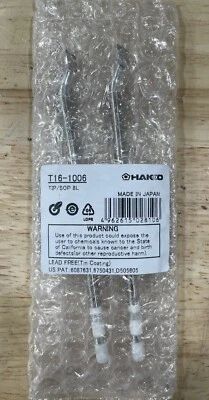Hakko T16-1006 Punte per Saldatura per Chip Punta, 2PK, 8,0mm Dimensione Punta SOP, per Hakko FM-2022 - Immagine 1 di 4