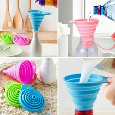 Silicone Collapsible Foldable Funnel Telescopic Kitchen Funnel Hopper Practical