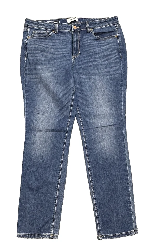 Pantalones de mezclilla Sonoma para mujer 14 azules lavado medio elástico tiro medio 34x28 ajustados Foto 1 de 4