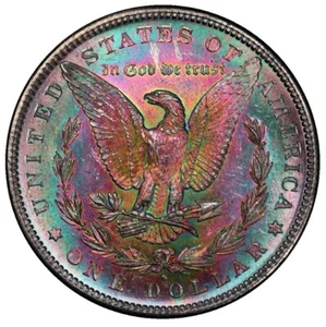 1880 S Morgan Silver Dollar PCGS MS65 CAC Rainbow Toned - Legit Monster In Hand - Picture 1 of 6