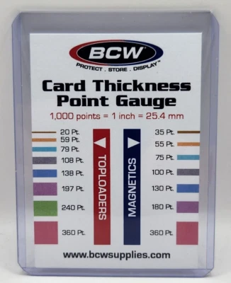 Medidor de punto de espesor BCW en funda CBG Toploader herramienta de medición de tarjetas coleccionables Foto 1 de 4