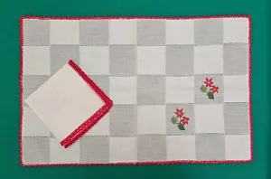 Completino Americano ricamato a mano in puro cotone - Stelle di Natale - Imagen 1 de 3