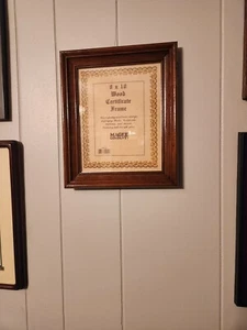 Vintage Wood Picture Frame 8 X 10 Hanging Or Stand-Glass /Stained/Clear Coated - Picture 1 of 5