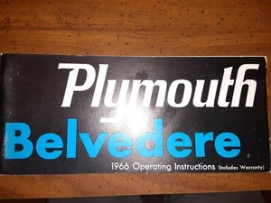 1966 Plymouth Belvedere Original Owner's Manual - Imagen 1 de 2
