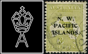 1918 Australia 3d Olive N.W.P.I 3rd Watermark Kangaroo Stamp Fine Used - Bild 1 von 1
