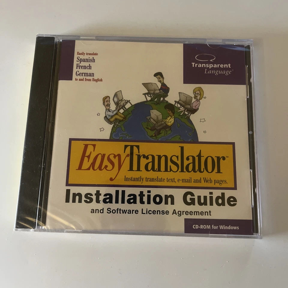 Easy Translator PC CDROM Win95 Transparent Language *New Sealed*  - Image 1 of 2