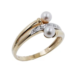 Akoya Zuchtperlen Ring 585 Gold 14 Kt Bicolor Diamant Damen Wert 690,- - Bild 1 von 8