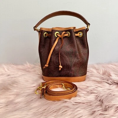 ETRO CANVAS AND LEATHER SIGNATURE PAISLEY CROSSBODY BUCKET BAG MADE IN ITALY - Image 1 of 4