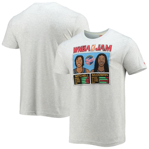 Men's Homage Mitchell & McCowan Gray Indiana Fever Jam T-Shirt Cover