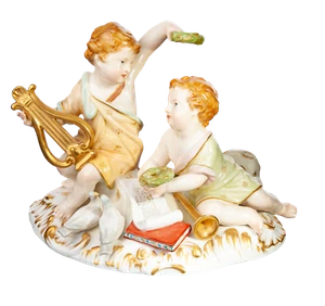 KPM Berlin Figur Allegorie der Musik Allegorien 1. Wahl Modell 397 1904 Höhe12cm - Bild 1 von 10