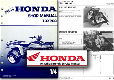 Honda TRX200 FOURTRAX Service Manual 1984 1985 Shop Workshop FACTORY TRX - Image 1 of 2