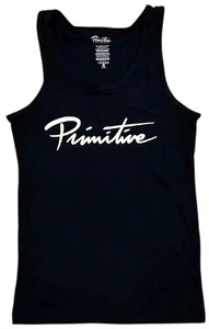 Primitive Skate Men's Tank Top Nuevo Script Logo Sleeveless Tee T-Shirt in Black - Picture 1 of 3