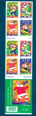 US 3824B 3821-3824 Holiday Music Makers, Complete Booklet/20, Not Folded, MNH - Image 1 of 2