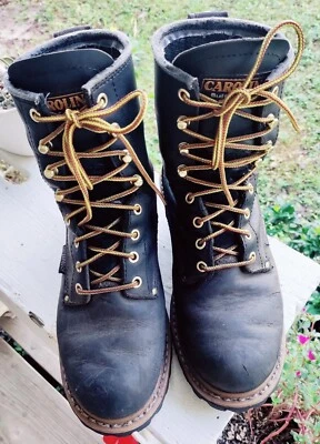 Carolina Women's Waterproof Logger Work Boot BLK STEEL TOE 8M CA420 EUC - Image 1 of 4