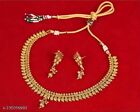 South Indian Bollywood Gold Plated Choker Necklace Ethnic Wedding Jewelry Set A2
