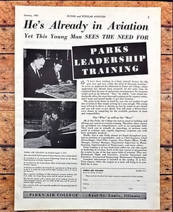 Parks Air College East St. Louis MO Vintage Print Ad 1941 - Picture 1 of 6