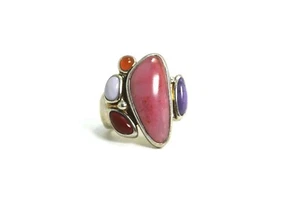 WK Whitney Kelly Multicolor Cabochon Gemstone Ring, Size 11 - Picture 1 of 7