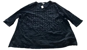 Avenue Silver Star Black Elbow Sleeve Tee Size 26/28 - Picture 1 of 3