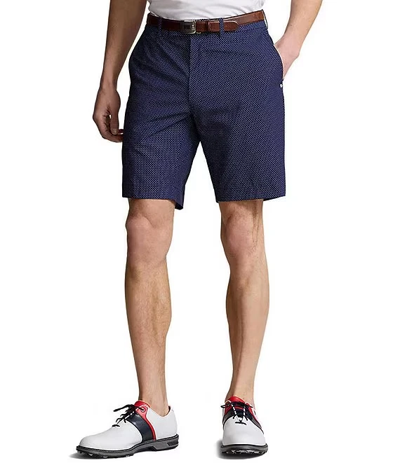 POLO GOLF Ralph Lauren Shorts Men's 32 Navy Blue classic Tartan Shield Logo