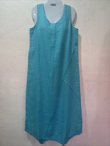 Linen Pure Jill Lagenlook Faux Wrap Lined Maxi Dress Size XS Summer Party - Picture 1 of 15
