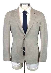 Boss Sport Coat 36 R Mens Beige Italian Jersey Stretch Hanry Slim Fit Blazer - Picture 1 of 13