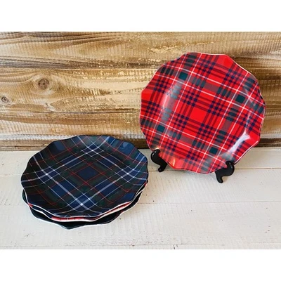 Juego de 4 platos de ensalada/postre Juliska tartán a cuadros nuevos sin caja de 8,5" de diámetro Foto 1 de 4