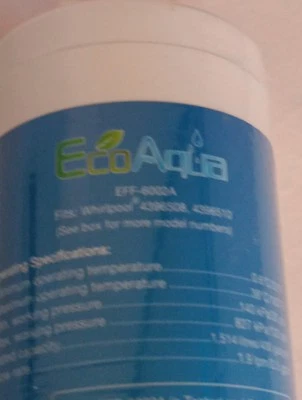 EcoAqua EFF-6002A Frigidaire Refrigerator  Replacement Water Filter Whirlpool - Image 1 of 3