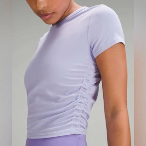 Lululemon All It Takes kurzärmliges Damen-T-Shirt Größe 6 Flieder Rauch W3ET8S - Bild 1 von 11