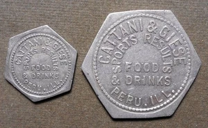 D639 2-Peru, Ill., Cattani & Giese, Sports Results, Food & Drinks   Good For 5c - Picture 1 of 2