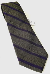 Corbata Brooks Brothers Para Hombre Gris Oliva Púrpura Diagonal Rayas Tejida Seda EE. UU. - Imagen 1 de 6