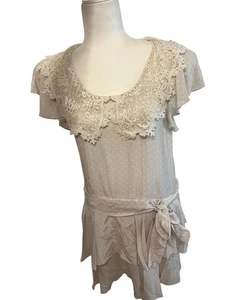 1980s Does 1920s Vintage Lace Midi Dress By Jessica McClintock size 4 - Picture 1 of 3