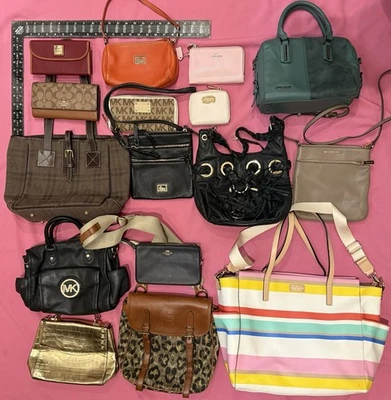 16 Purse Handbag Wallet Clean Repair As Is Coach Dooney Kate spade MK Kors Lot - Image 1 of 4