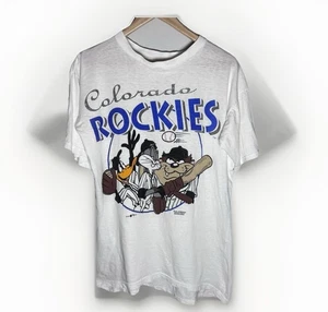 Vintage '93 Colorado Rockies Looney Tunes TAZ Bugs Bunny Daffy Duck DÜNNES T-Shirt - Bild 1 von 9