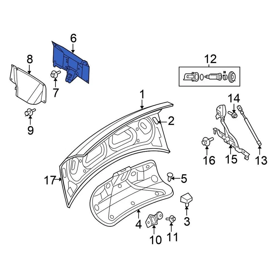 For Chrysler 300 2008-2010 Chrysler 55113395AF Rear Deck Lid Latch - Image 1 of 1