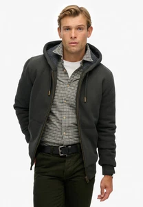 SUPERDRY UOMO FELPONE INTERNO ORSETTO FULLZIP CAPPUCCIO mod. BORG LINED ZIPHOOD - Picture 1 of 7