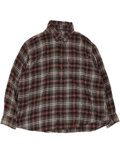 IZOD Mens Flannel Shirt 3XL Grey Check Cotton BA21 - Picture 1 of 3