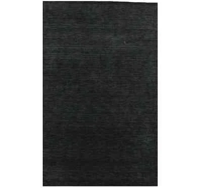 Charcoal Solid Hand-Loomed 5X8 Gabbeh Wool Rug Oriental Home Decor Carpet - Image 1 of 4