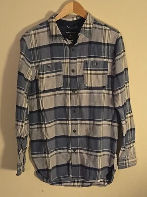 Modern Amusement Tartan Flannel Casual Button Up Shirt Mens Size M Gray Blue - Image 1 of 4