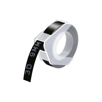 1PK 3D Cinta de Etiqueta Empambante Blanca sobre Negra 520109 Para Dymo Organizador Xpress Pro Foto 1 de 4