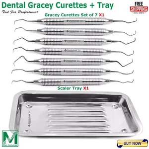 Dental Gracey Curettes Sub Gingival Calculus Removal With Instruments Tray Set - Picture 1 of 3