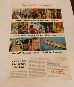 CUNARD CRUISE RIVISTA VINTAGE PUBBLICITÀ - Foto 1 di 1