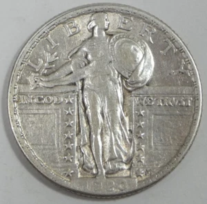 SCHNÄPPCHEN 1920 Stehende Freiheit Viertel vz Silber 25c - Bild 1 von 4