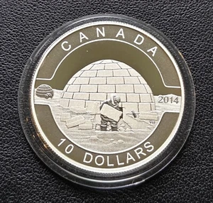 2014 Canada $10 Pure Silver Coin - The Igloo - RCM Heavy CAMEO - Imagen 1 de 2